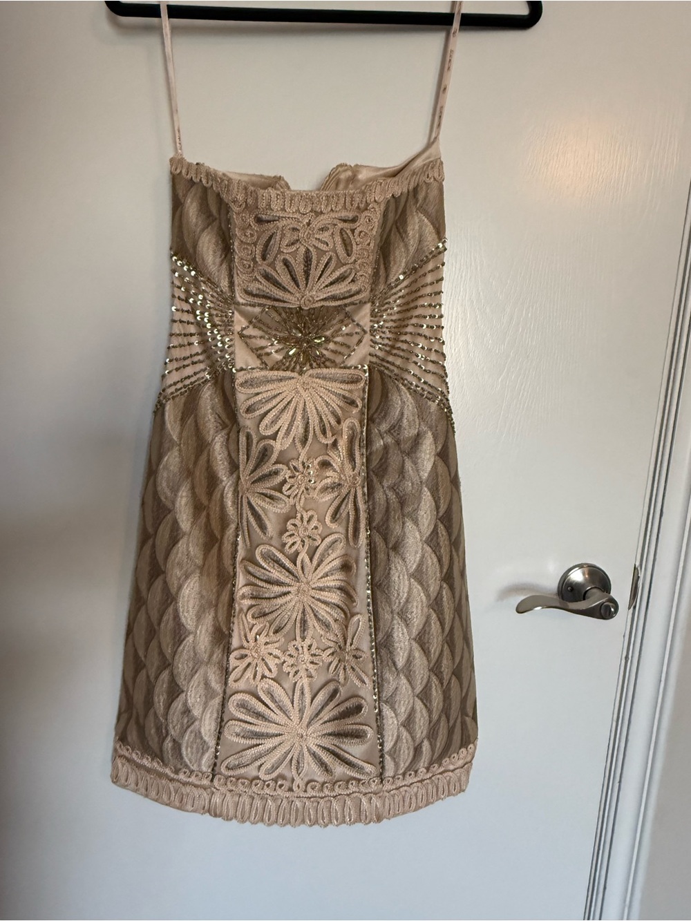 Sue Wong Nocturne Nude Tan Beaded Dress Size 6 - Picture 2 of 9